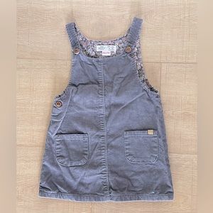 Zara baby overall dress corduroy grey size 2-3 year